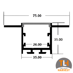 Flush 35 Trimless Aluminium Extrusion (3m)
