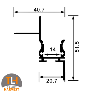 Squareset 20 Trimless Aluminium Extrusion (3m)