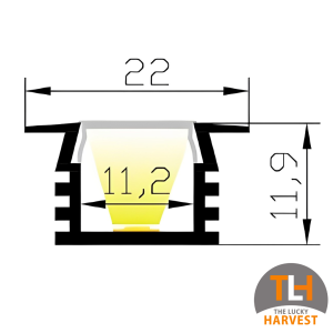 Winged 2212 Aluminium Extrusion (3m)