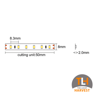 8mm LED Strip - 9.6w/m