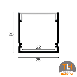 Surface Square 2525 Aluminium Extrusion (4m)