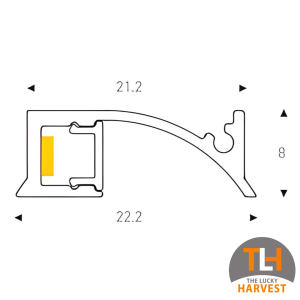 Hooked 2208 Aluminium Extrusion (2m)