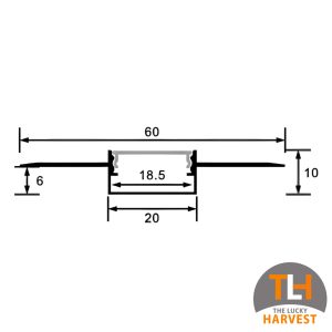 Flush 1020 Trimless Aluminium Extrusion (3m)