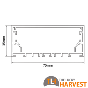 Lucent Flat 3575 Aluminium Extrusion (3m)