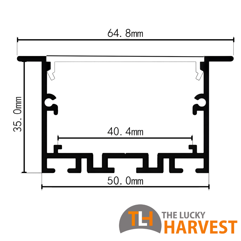 Lucent 3565 Recessed Aluminium Extrusion (3m) - Image 3