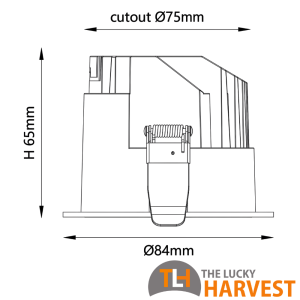 Rondell 75 Wash Black Downlight