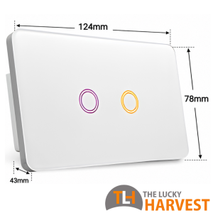RGB Backlight Zigbee 2-Gang Switch 124mm