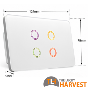 RGB Backlight Zigbee 4-Gang Switch 124mm