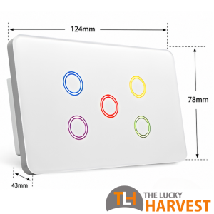 RGB Backlight Zigbee 5-Gang Slave Switch 124mm
