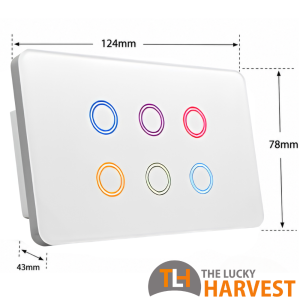 RGB Backlight Zigbee 6-Gang Switch 124mm